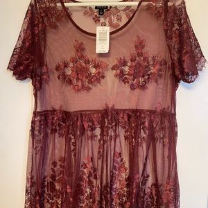 Burgundy Torrid Lace Top